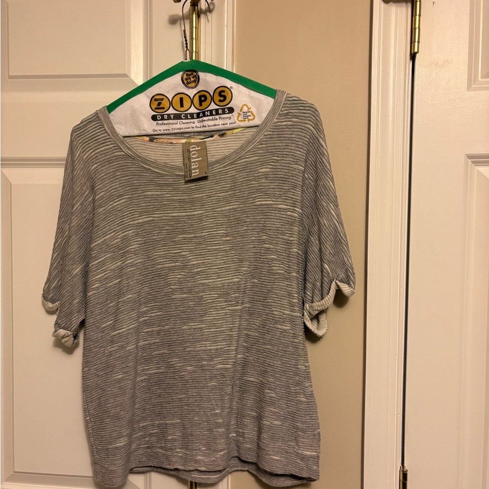 Gray Striped Women's Top EUC